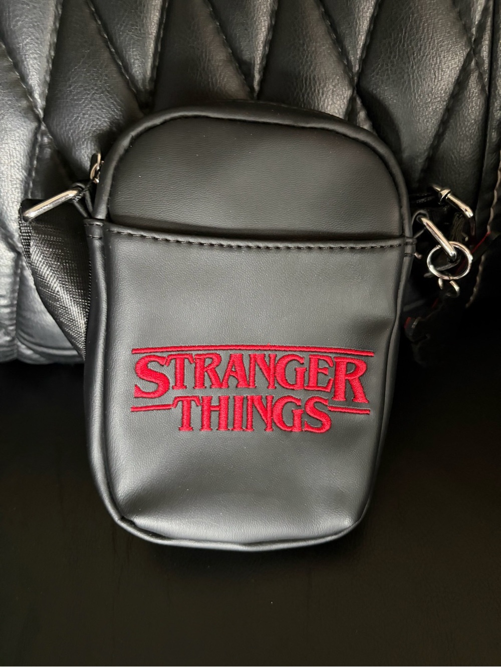 Stranger Things x Primark Crossbody Bag Black NWT Demobat Charm